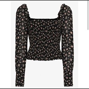 Reformation
Women's Black Pinto Shirred Floral Print Blouse